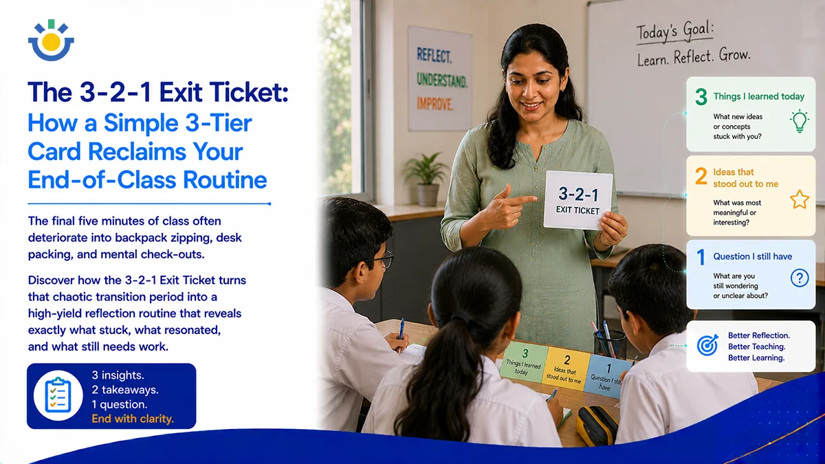 The 3-2-1 Exit Ticket: How a Simple 3-Tier Card Reclaims Your End-of-Class Routine